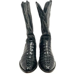 Silverado 5002A Hornback Caiman Western Boots Men’s 10.5 EE Black | Vintage